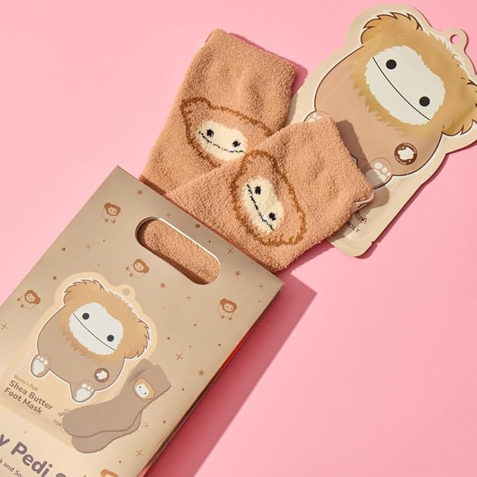 TONYMOLY x Squishmallow Benny Pedi Set - Shea Butter Foot Mask with Cozy Benny Socks - Ultimate Foot Pampering Kit