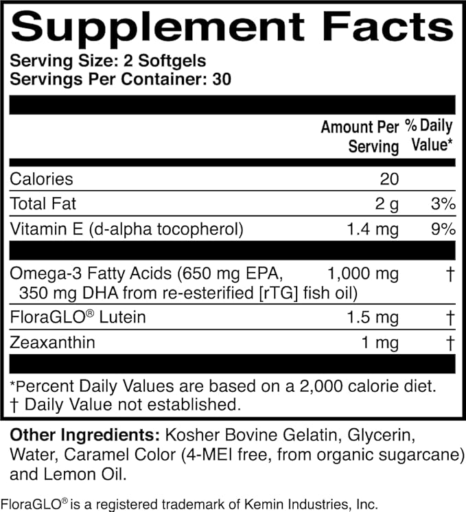 OmegaAdvance Omega-3 Fish Oil Supplement 1000 MG. 60 Softgels