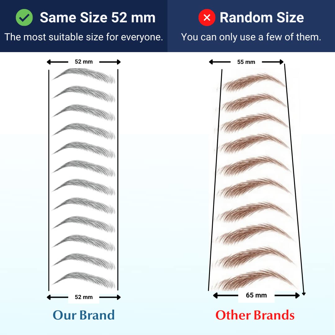 Bliss and Beyond USA, 2 Sheets Waterproof Eyebrow Tattoo Stickers, Long Lasting, Natural Looking Fake Eyebrows for Alopecia, Chemo, Cancer Gift. Same Size (Natural Las Vegas, Black)