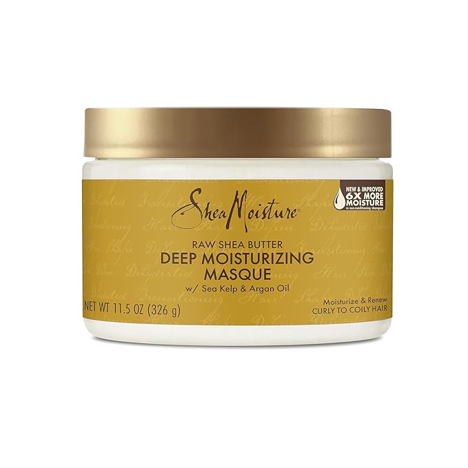 Shea Moisture Deep Treatment Hair Mask to Promote Healthy Hair Growth, Raw Shea Butter with Sea Kelp & Argan Oil, Curly Hair Products, Family Size, 16 Oz