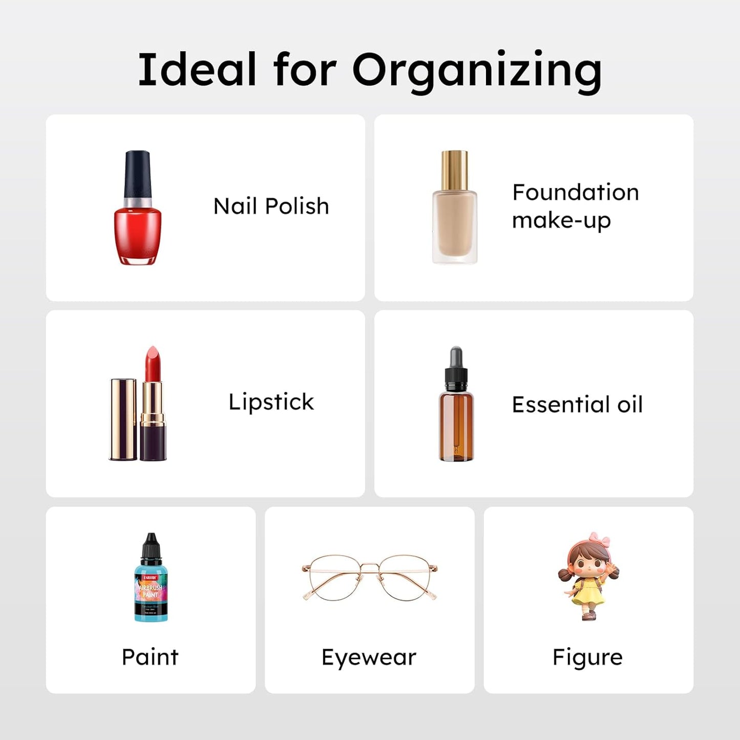 FEMELI Nail Polish Wall Rack: 6 Shelves 15 Inch Clear Acrylic Nail Polish Organizer for 66-90 Bottles Multi-Purpose Acrylic Floating Shelves (15 Inch, Clear)