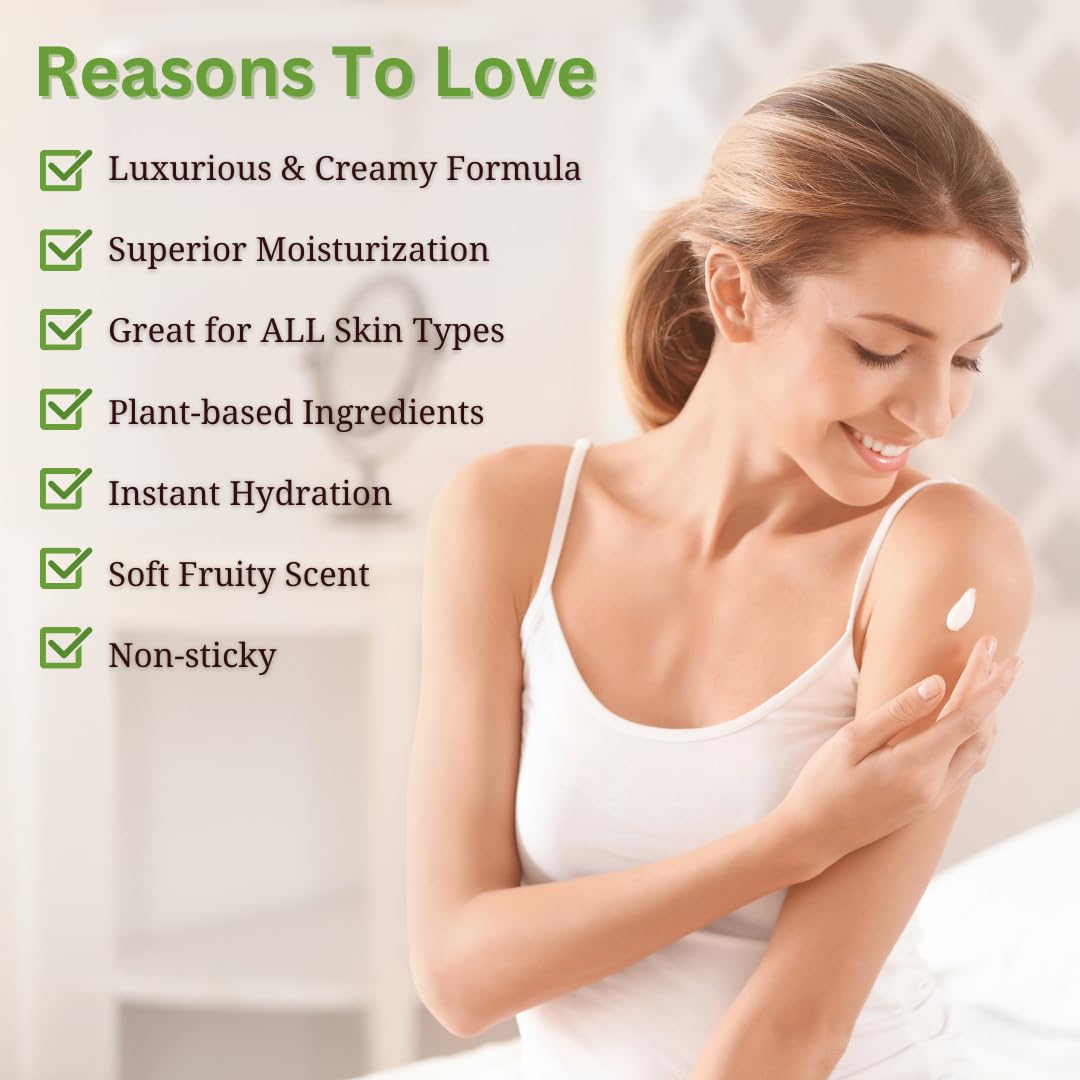 Moisturizing & Firming Lemongrass Body Lotion & Hand Cream - Natural Moisturizer for Dry Skin, Itchy or Crepey Skin - Eczema Treatment - Olive Oil, Coconut Oil & Avocado Oil - 8oz