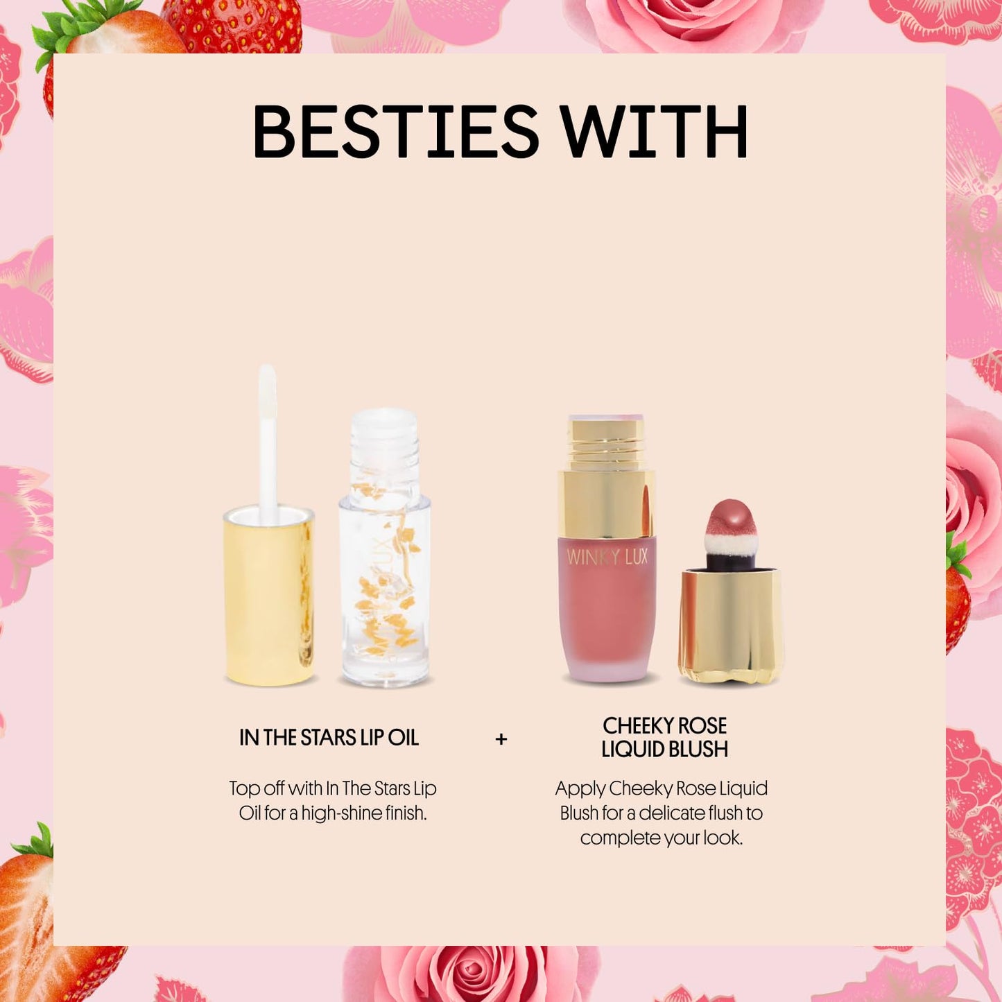 Winky Lux Strawberry Rose Tri-Color Tinted Lip Balm – Hydrating Lip Balm, Sheer Pink Tint, Lip Care with Jojoba Oil & Vitamin E, Moisturizes & Softens Dry Lips, Buttery Soft with Strawberry Rose Scent