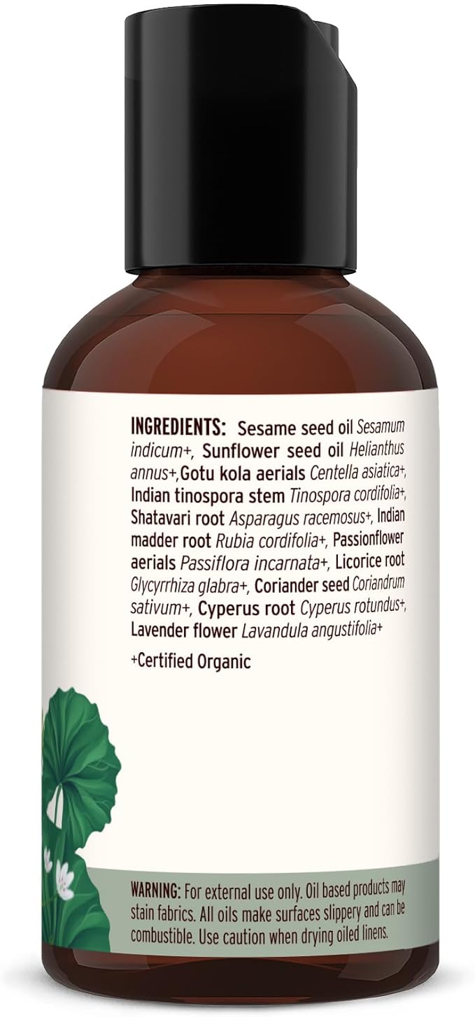 Banyan Botanicals Pitta Massage Oil – Organic Massage Oil Infused with Ayurvedic Herbs – with Gotu Kola and Guduchi (Tinospora cordifolia) – 2 oz. – Non-GMO Sustainably Sourced Abhyanga Massage Oil