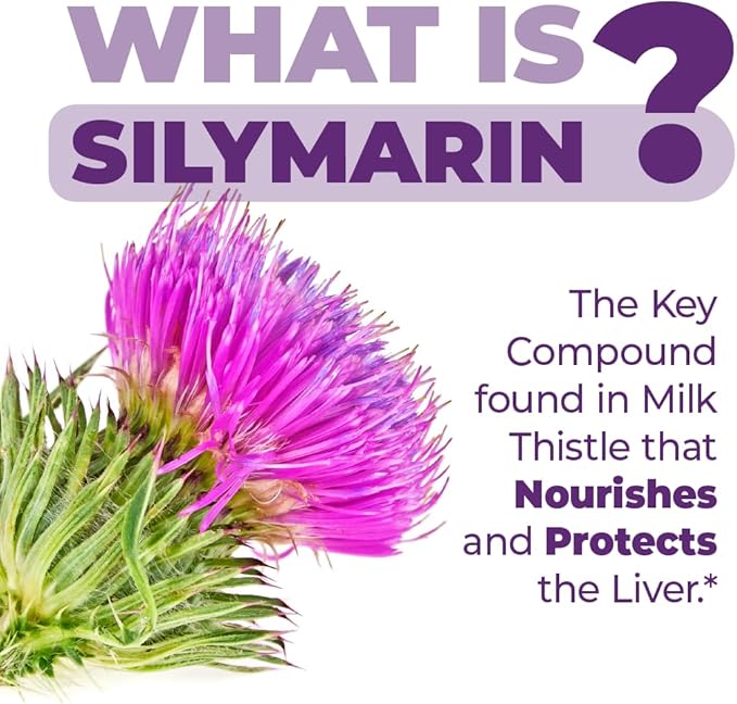 Milk Thistle Supplement for Liver Cleanse 80% Silymarin, 100% Vegan 60 Tabs