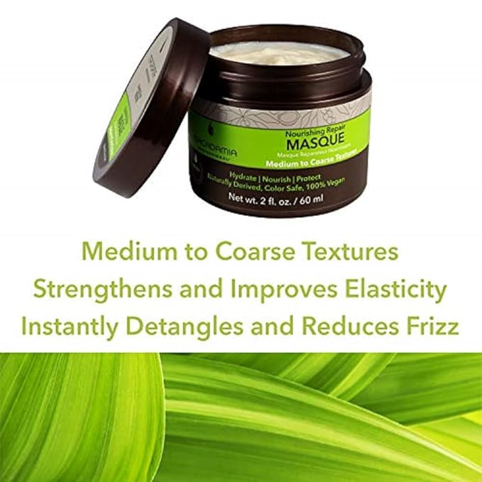 Macadamia Professional Hair Care Sulfate & Paraben Free Natural Organic Cruelty-Free Vegan Hair Products Nourishing Repair Masque -Replenishes Moisture, Strengthens and Improves Elasticity,2 fl Oz