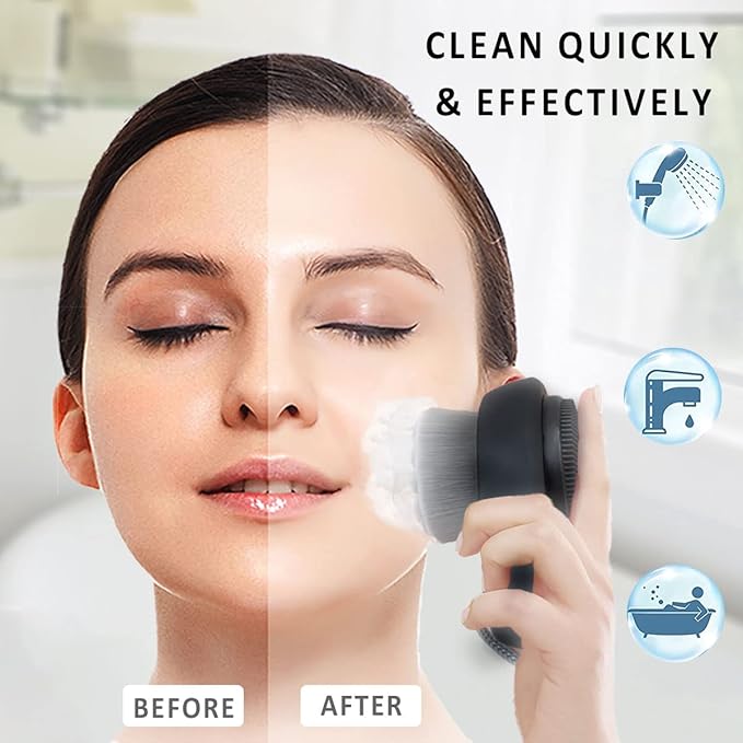 Small Ice Roller with Case & 2 Pcs Facial Cleansing Brushes