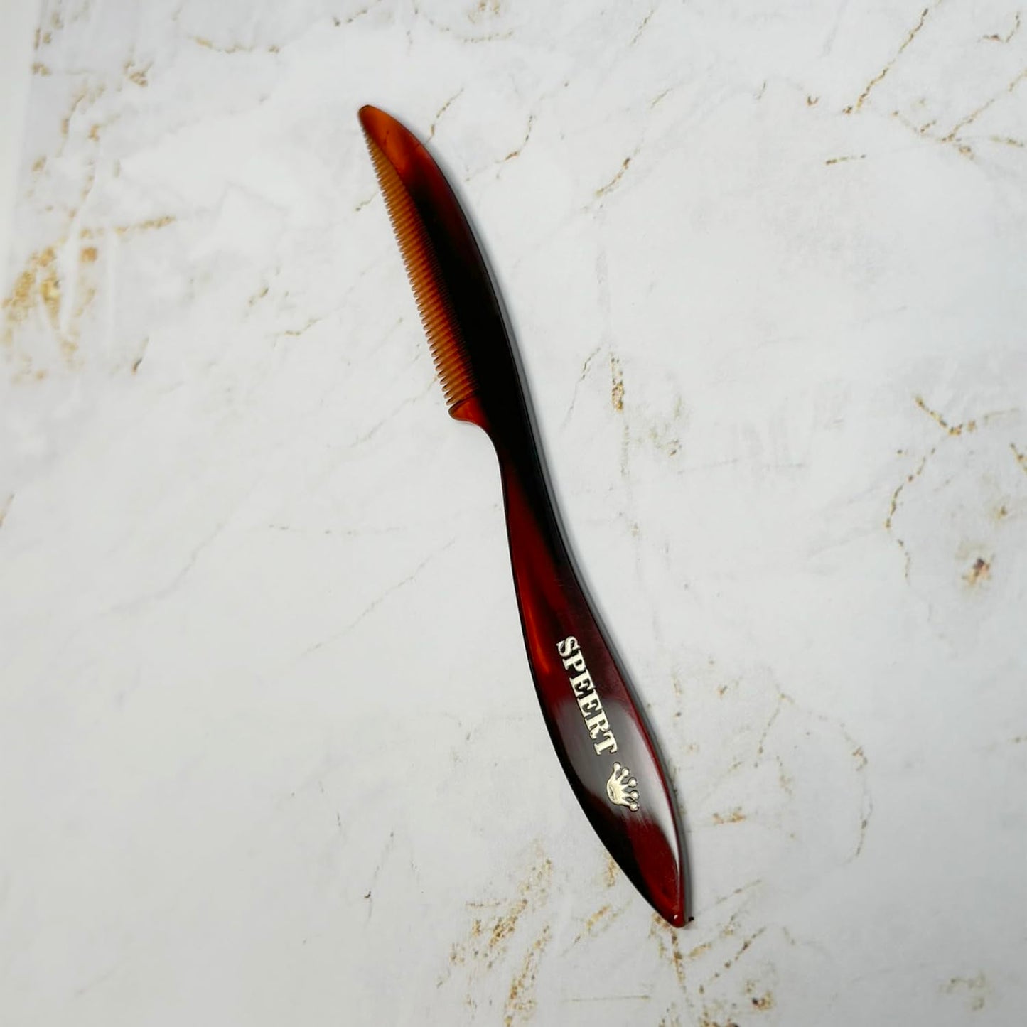 #95 Handmade Narrow Tooth Mustache Beard Comb Small Tortoise Havana Acetate Thick Coarse Fine Short Pocket Sized Facial Hair Grooming Tangle Free Beard Straightener Growth Care Styling Wet Comb