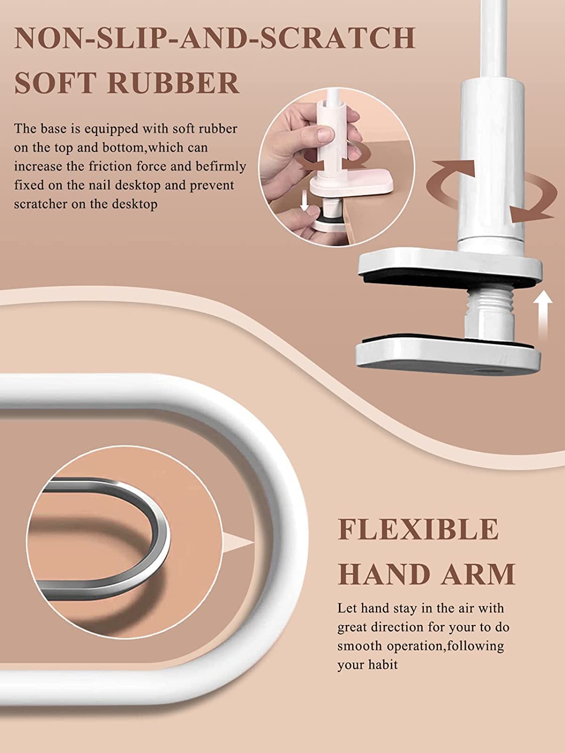 Practice Hand for Acrylic Nails, Nail Tips Never Fall Off Nail Hand Practice,Fingers Never Break Fake Nail Hand for Nail Practice,Flexible Movable Practice Nail Hand for Practicing Nail Supplies