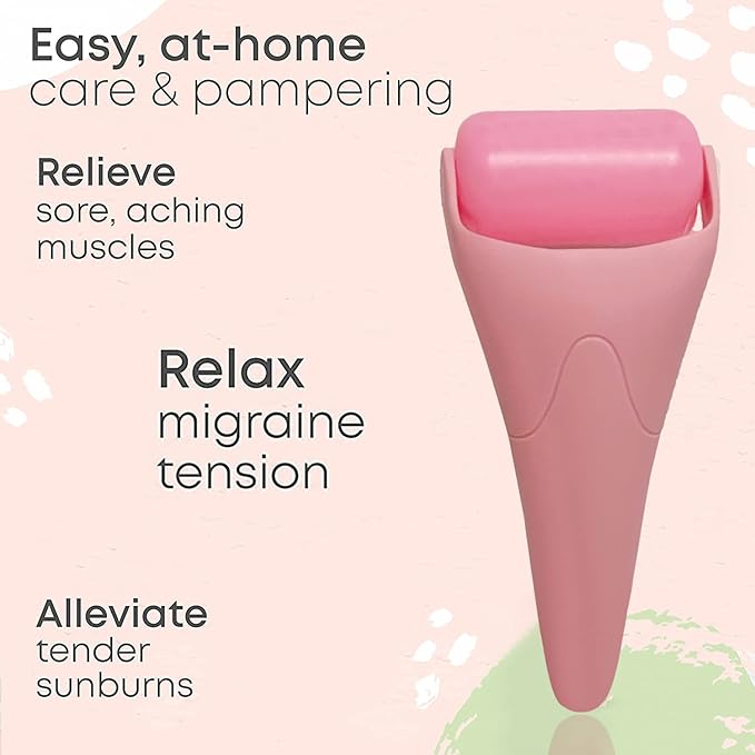 Ice Roller for Face & Eye,Facial Skin Care Tools Face Roller Massager - Reduce Puffiness Migraine Pain Relief, Idea Gifts for Women Men (Pink)