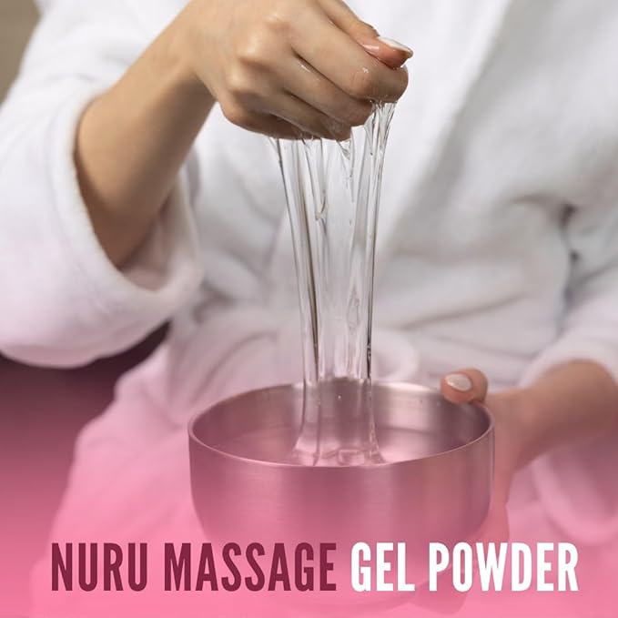Japanese Nuru Massage Gel Powder 50g - Sumire Edition | Resealable Sachet | Nori Seaweed & Aloe Vera | Made in Japan | Slippery, Odorless, Tasteless, and Stain-Free | Makes Up to 1.32 Gallons of Gel