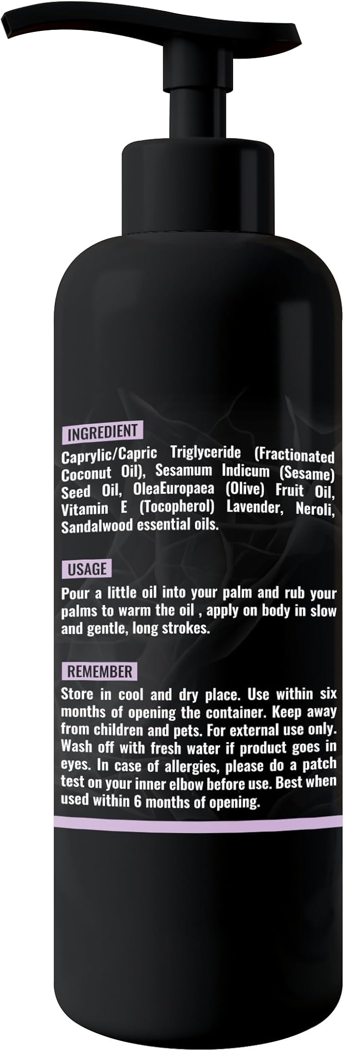 Organic - Edible Floral Sensual Massage Oil for Couple - Lickable | Serenity Scent for Intimate Sexual Moments - No Stain & Non-Sticky | with Coconut Oil, Orange Blossom & Lavender