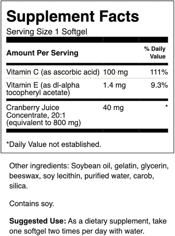 Swanson Cranberry - Supports Urinary Tract Health, Bladder Control, and Promotes Healthy Kidney Function - Cranberry Supplement Made with 20:1 Cranberry Juice Concentrate - (180 Softgels)