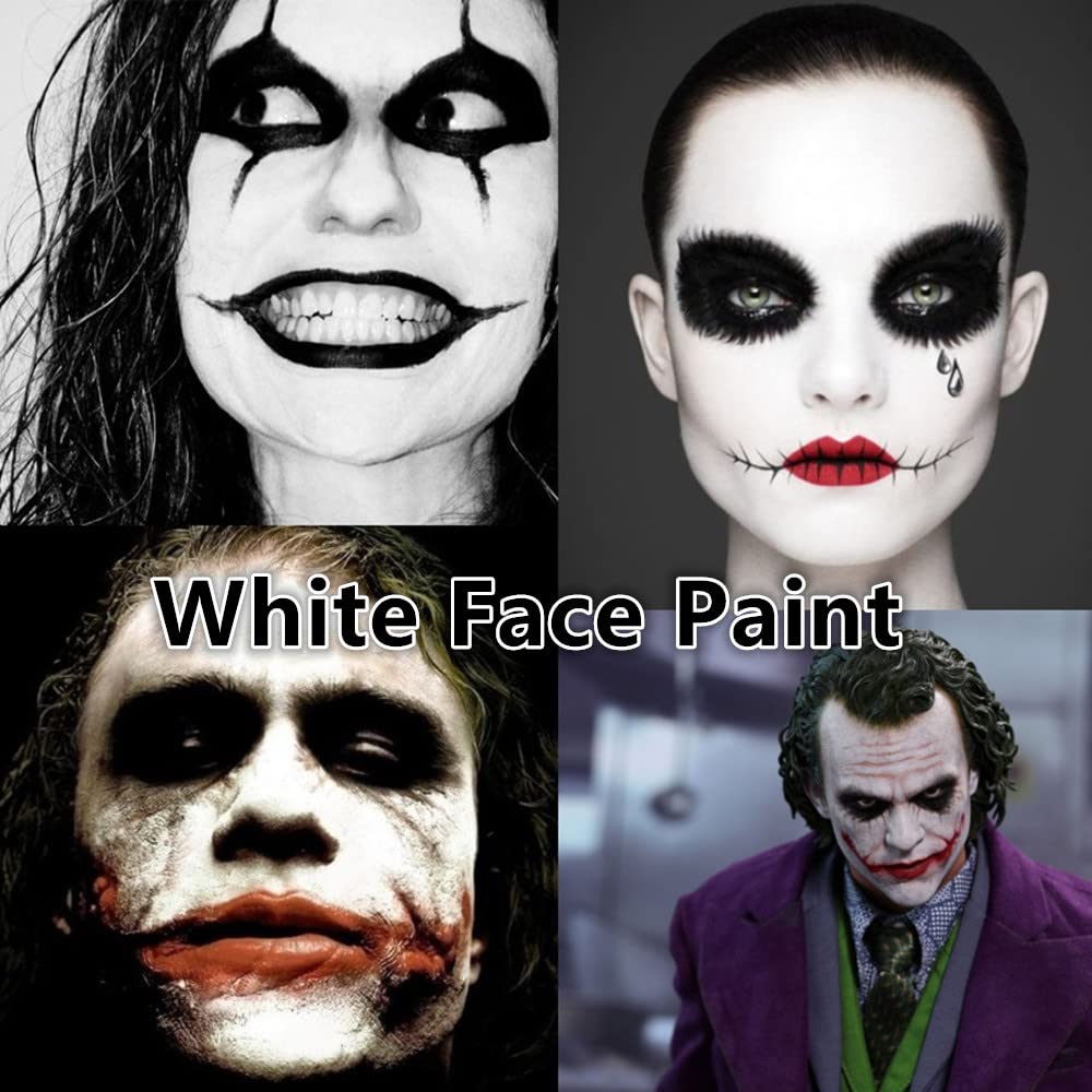 Go Ho Black and White Face Body Paint for Halloween Makeup,Cream to Gel Highly Pigmented Water Based Body Paint,Cosplay SFX Skeleton Vampire Zombie Clown Makeup