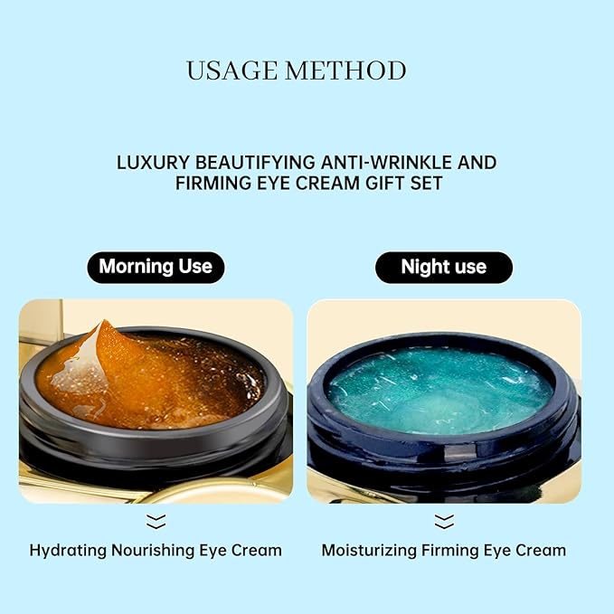 AOAO Luxury Day & Night Eye Cream Gift Set β Anti-Aging & Firming Eye Cream with Peptides, Niacinamide, Caffeine & Hyaluronic Acid for Dark Circles, Wrinkles, Puffiness β 15ml/0.507fl.oz