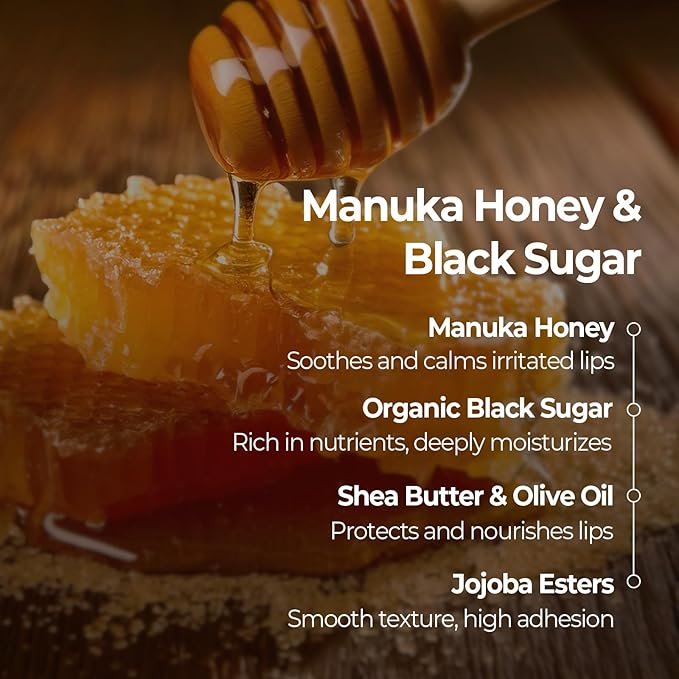SKINFOOD Honey Sugar Lip Sleeping Mask, Lip Mask for Overnight, Korean Lip Care Product for Severely Chapped Lips, Hydrating Lip Butter for Dry Lips, Manuka Honey Lip Balm (0.71 fl. oz.)