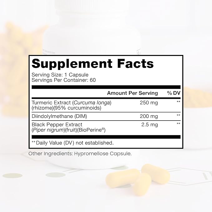 Pure Therapro Rx DIM 3+ | 60 Vegan Caps - 2 Month Supply | DIM, Curcumin & BioPerine, Supports Healthy Estrogen Metabolism in Men & Women, Antioxidant & Detoxification Support, Pharmaceutical Grade