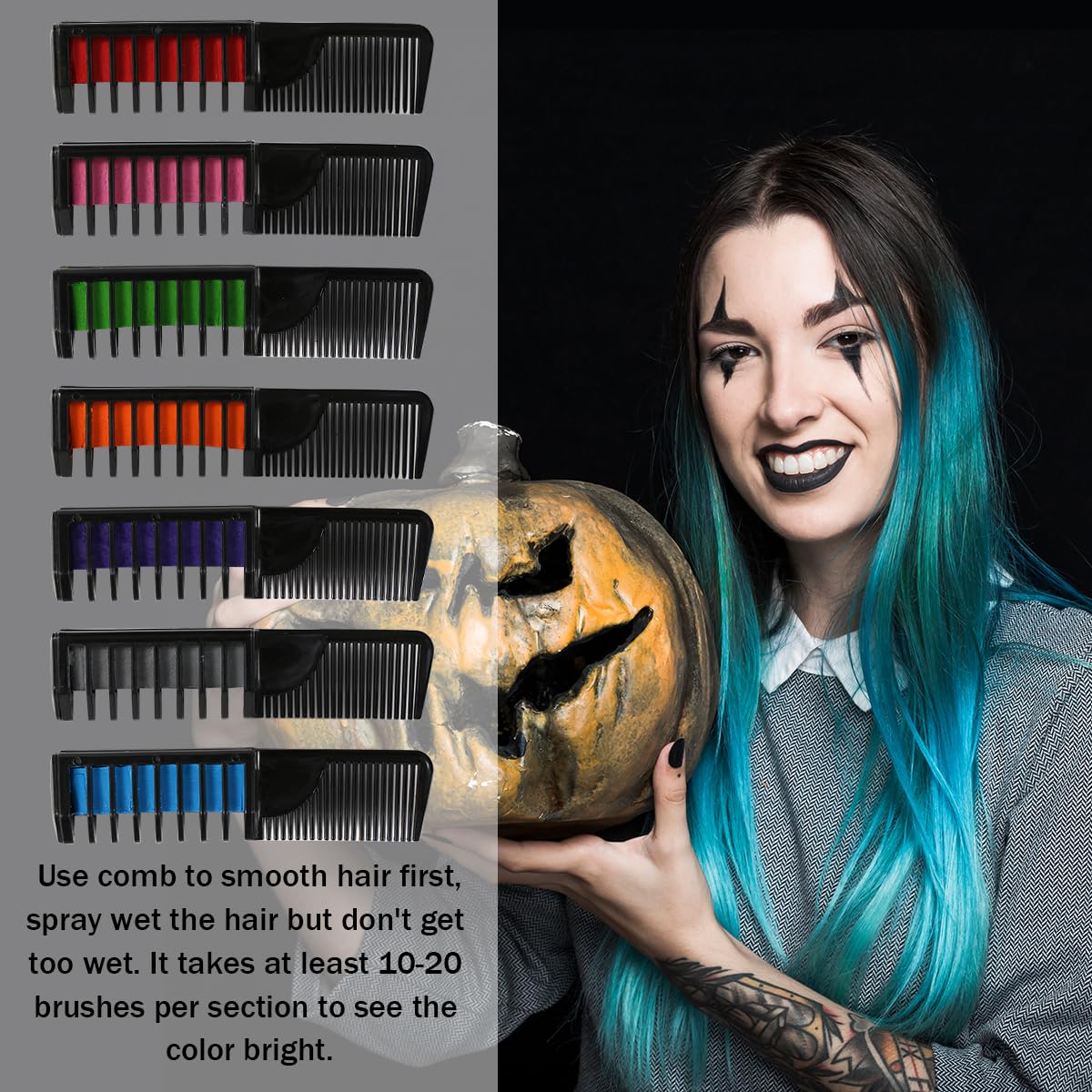 Depvision SFX Makeup Kit Halloween Makeup Set Professional Face Body Paint Special Effects Makeup Set with Fake Blood Temporary Tattoo Hair Chalk Oil Body Paint Sponges Brushes for Halloween Party