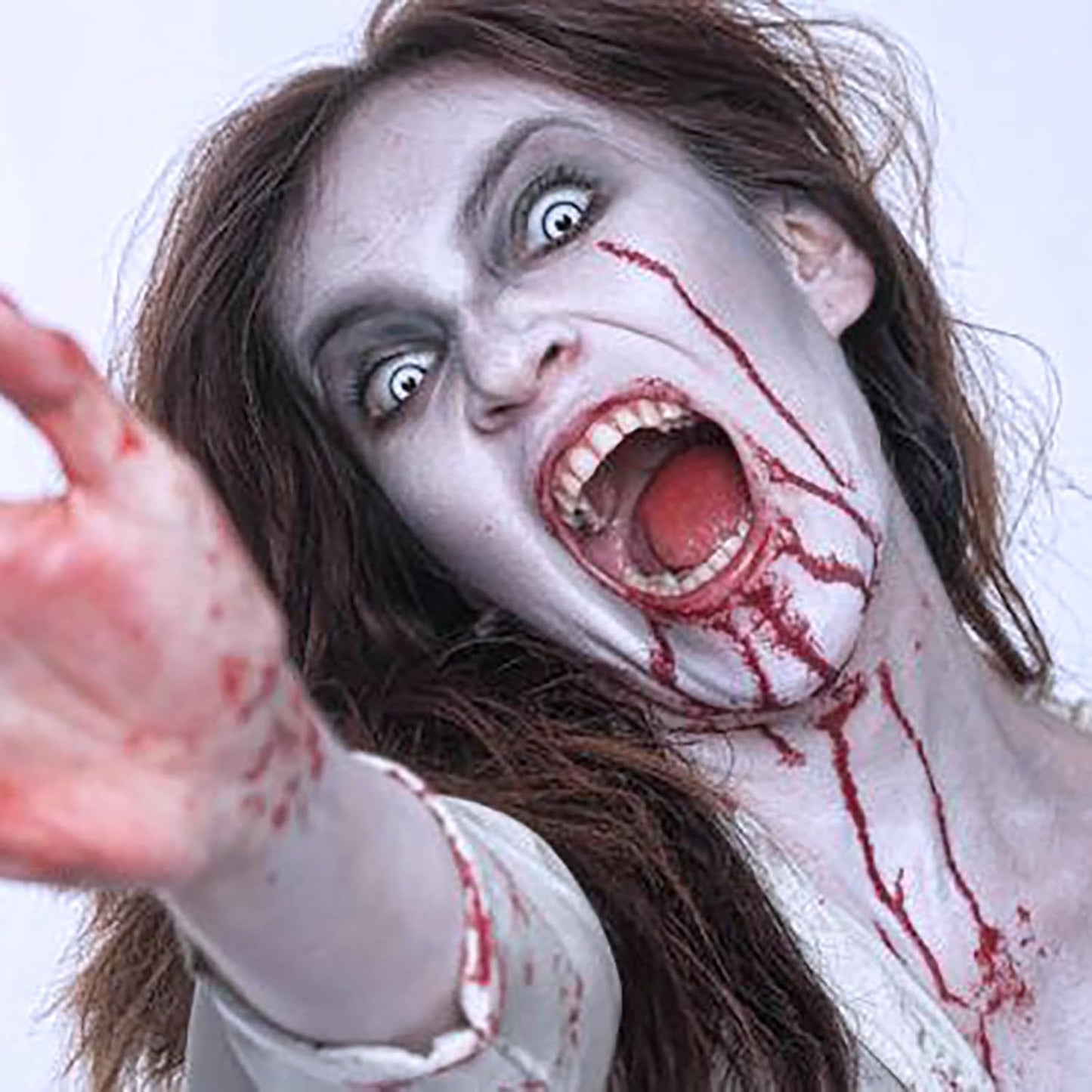 Mysense Light Gray Face Body Hair Paint Stick,Water Based Washable Temporary Hair Color,Non-toxic Cream Body Paint for Adults and Kids Halloween Cosplay Skull Zombie Goth Raven Makeup,0.5oz