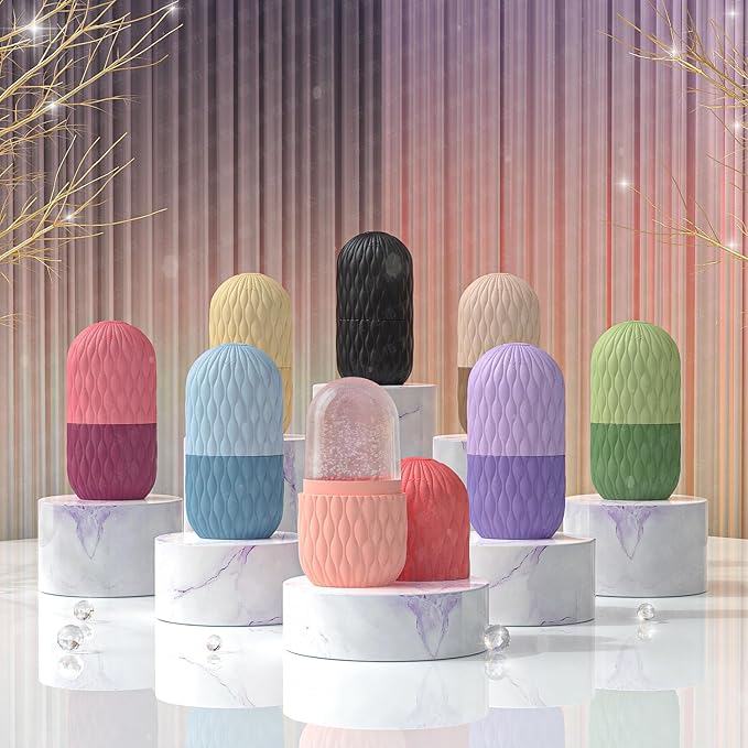 Ice Roller for Face, Ice Cube Facial Roller Massager, Reusable Silicone Face/Neck Ice Mold for Naturally Skin Care, De-Puff Eye Bags, Reduce Migraine Pain