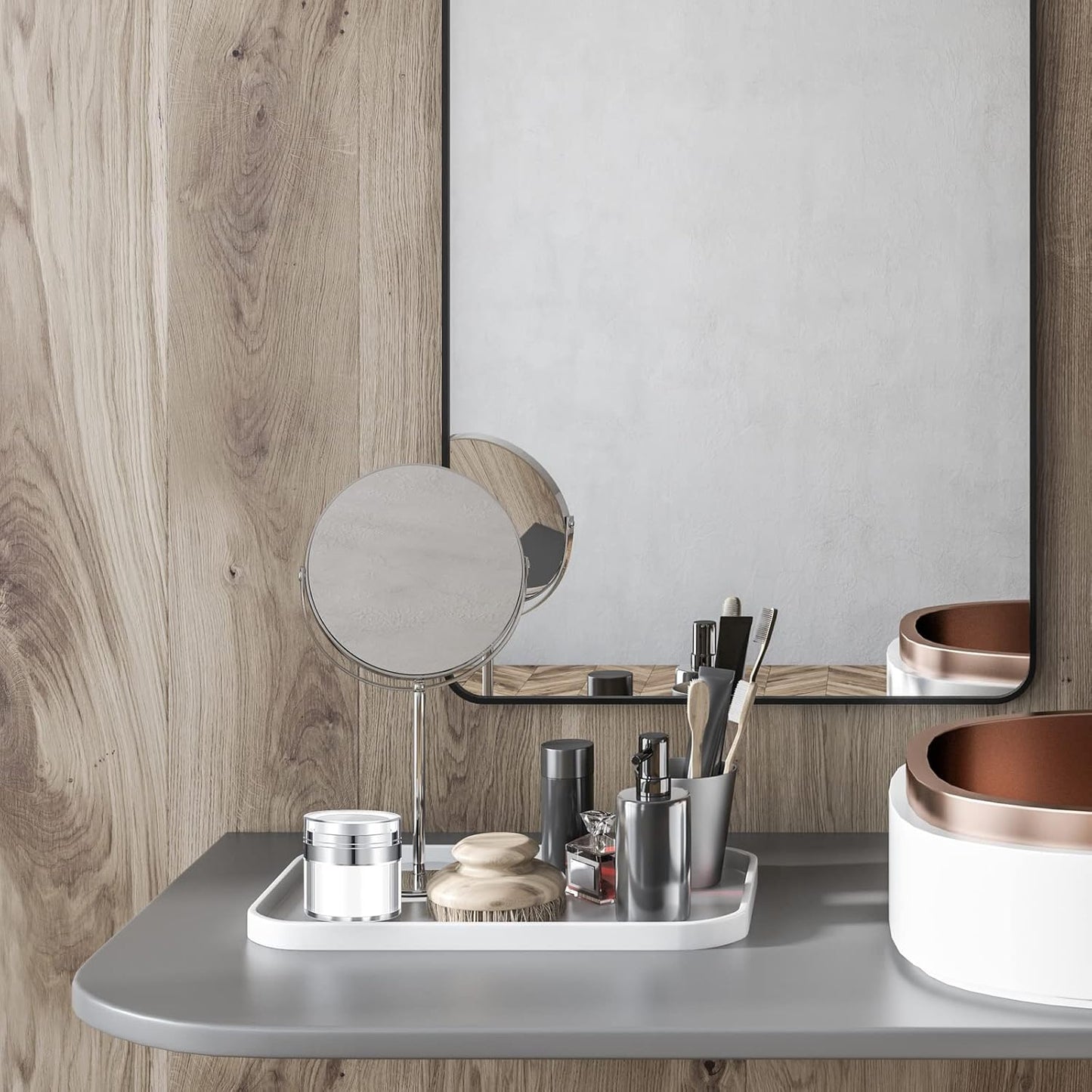 4 Pack Empty Airless Pump Jar Acrylic Airless Cosmetic Container Portable Refillable Travel Size Cream Vacuum Bottle Lotion Jar with Pump Lid for Skincare Cream, White(1.7 oz)