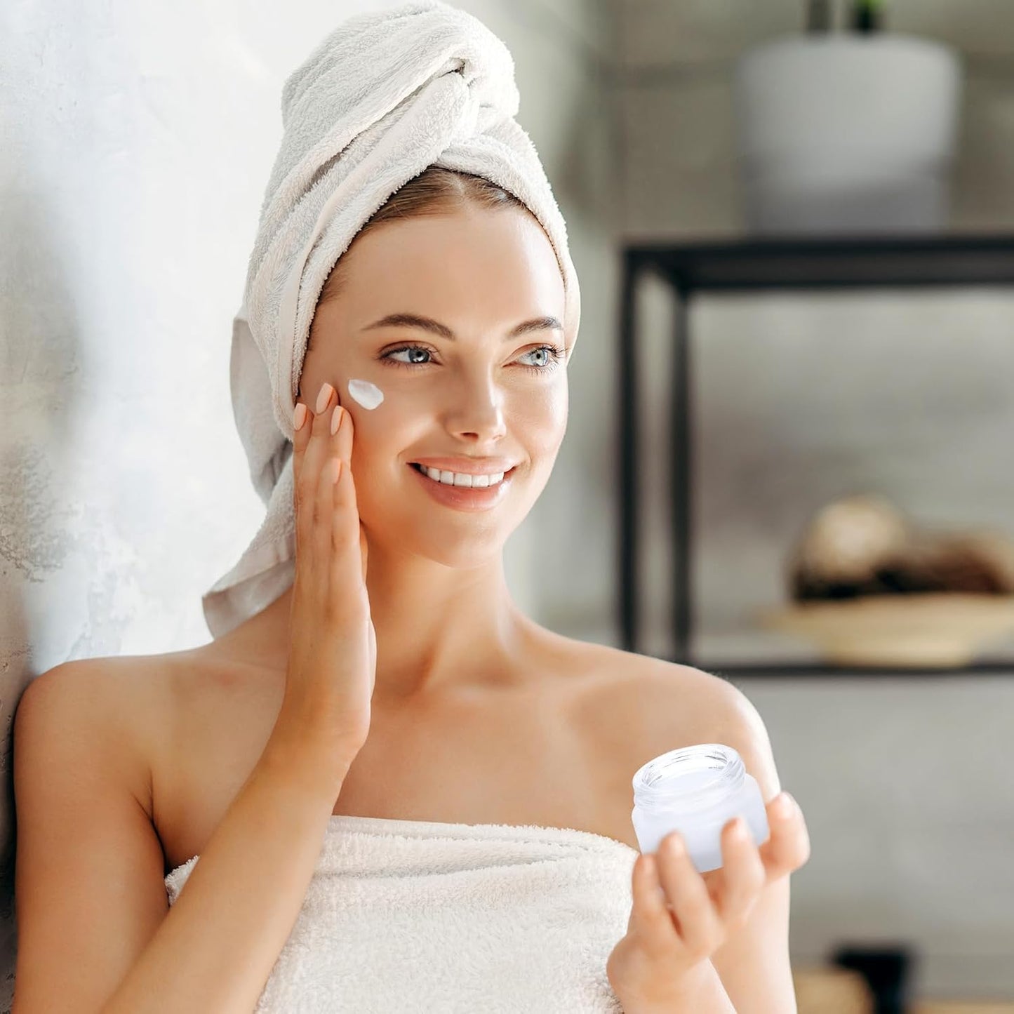 10 PCS 5 Gram Glass Cosmetic Containers Empty Sample Jars with Leak Proof Lids, Mini Makeup Sample Containers for Lotion Lip Balm Eye Cream Refillable (5 ML)