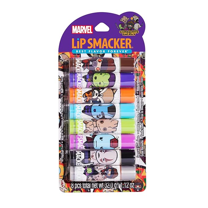 Lip Smacker Marvel Guardians of the Galaxy Party Pack - Hydrating Lip Balm, Hydrating & Protecting - Cruelty-Free