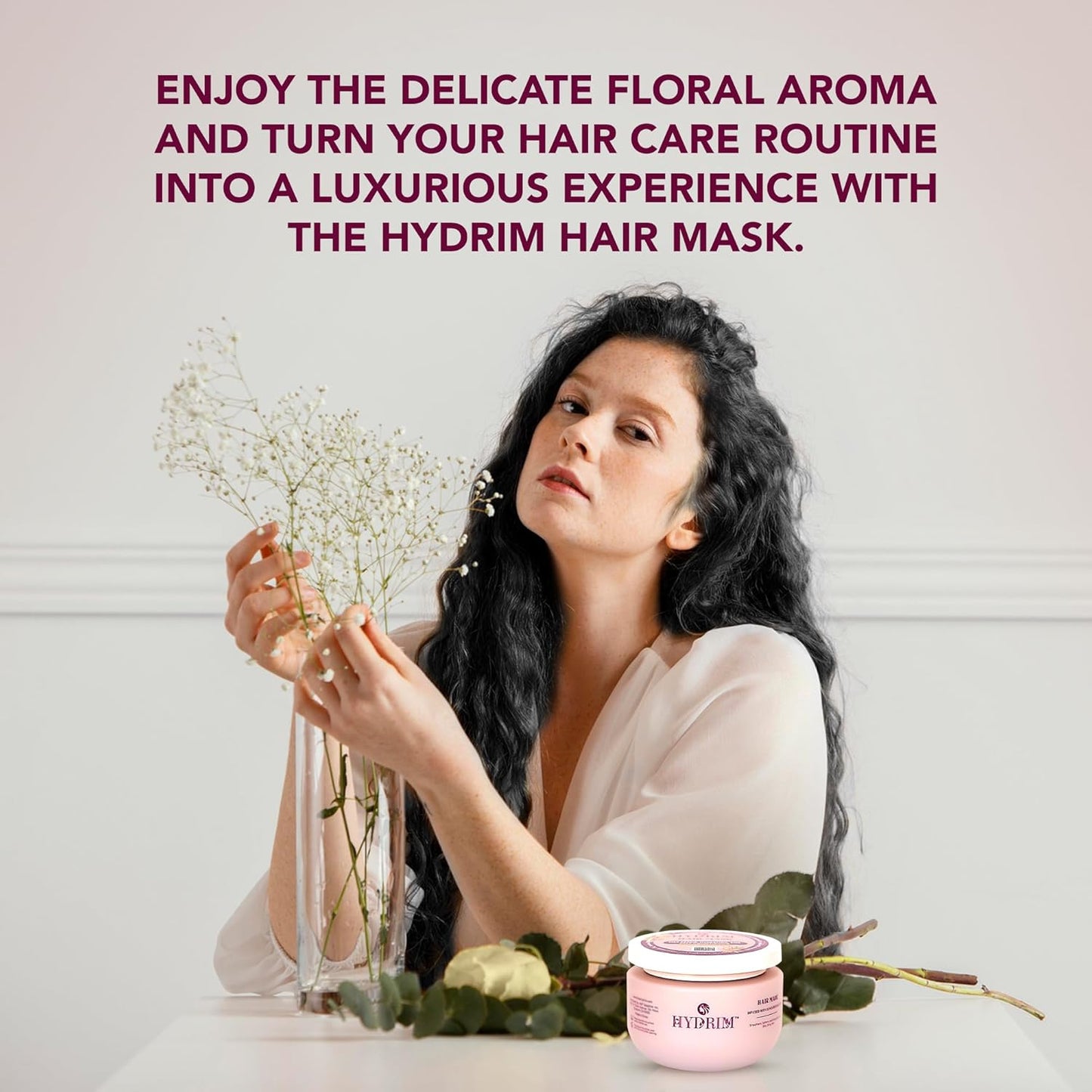 Hydrimโข Botanical Hydrating Hair Mask for Damaged Hair โ Max Repair & Deep Hair Conditioner โ Hair Moisturizer, Infused with Argan Oil Plus 10 More Nourishing Oils โ Fresh Floral Aroma, 8.45 fl oz