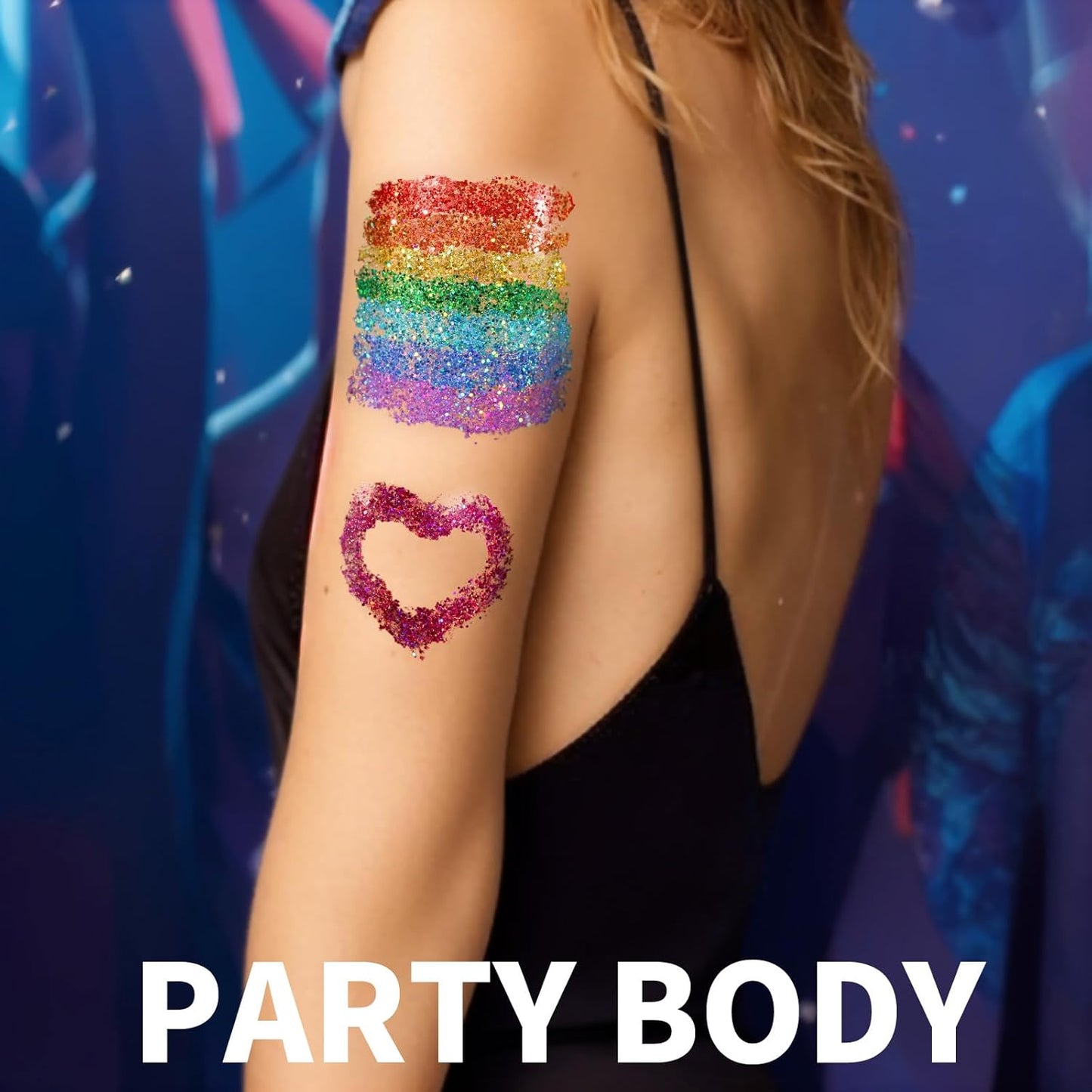 Teenitor 12 Colors Body Glitter, Face Glitter Festival Makeup Glitter Gel, Face and Body Glitter for Makeup, Rave Hair Glitter Gel