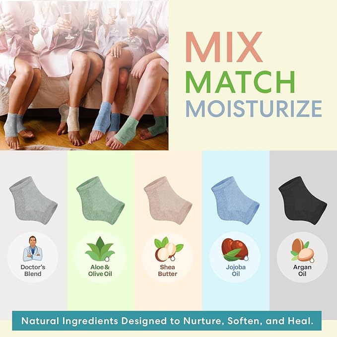 Dr. Frederick's Original Moisturizing Heel Socks for Cracked Heel Treatment - 2 Pairs - Socks for Dry Feet - Cracked Skin Repair & Overnight Hydration - Foot Care for Women & Men - Jojoba Oil