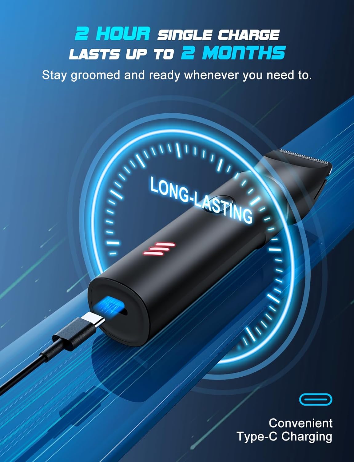 Body Hair Trimmer for Men: Manscape Electric Razor, Versatile Hair Trimmer for Groin, Beard, Nose/Ear Hair, Waterproof & USB-C Rechargeable,Travel Lock,Christmas Gifts for Men