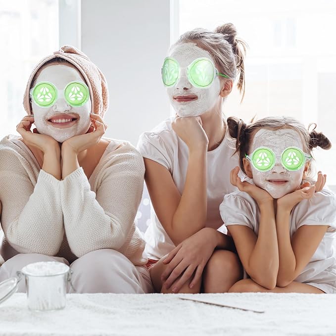 12 Pcs Cucumber Eye Pads Gel Eye Masks Cooling Heating Eye Pads Spa Party Favors Sleepover Slumber Party Supplies