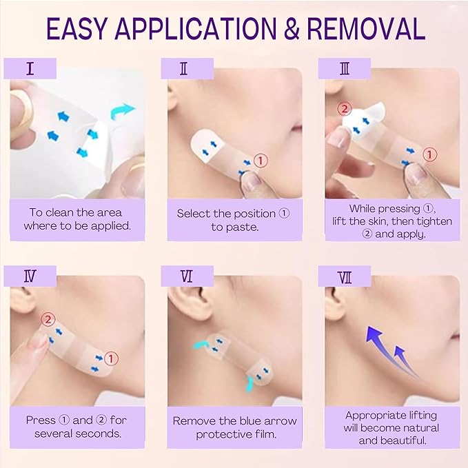 ACADA Face Lift Tape Invisible Face Tape Lifting, Instant Face Lifting Tape for Wrinkles, Face Tape for Wrinkles and Double Chin with Natural Lift & Youthful Look 200pcs