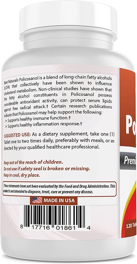 Best Naturals Policosanol 40mg 120 Tablets - Promotes Healthy Cardiovascular Function*