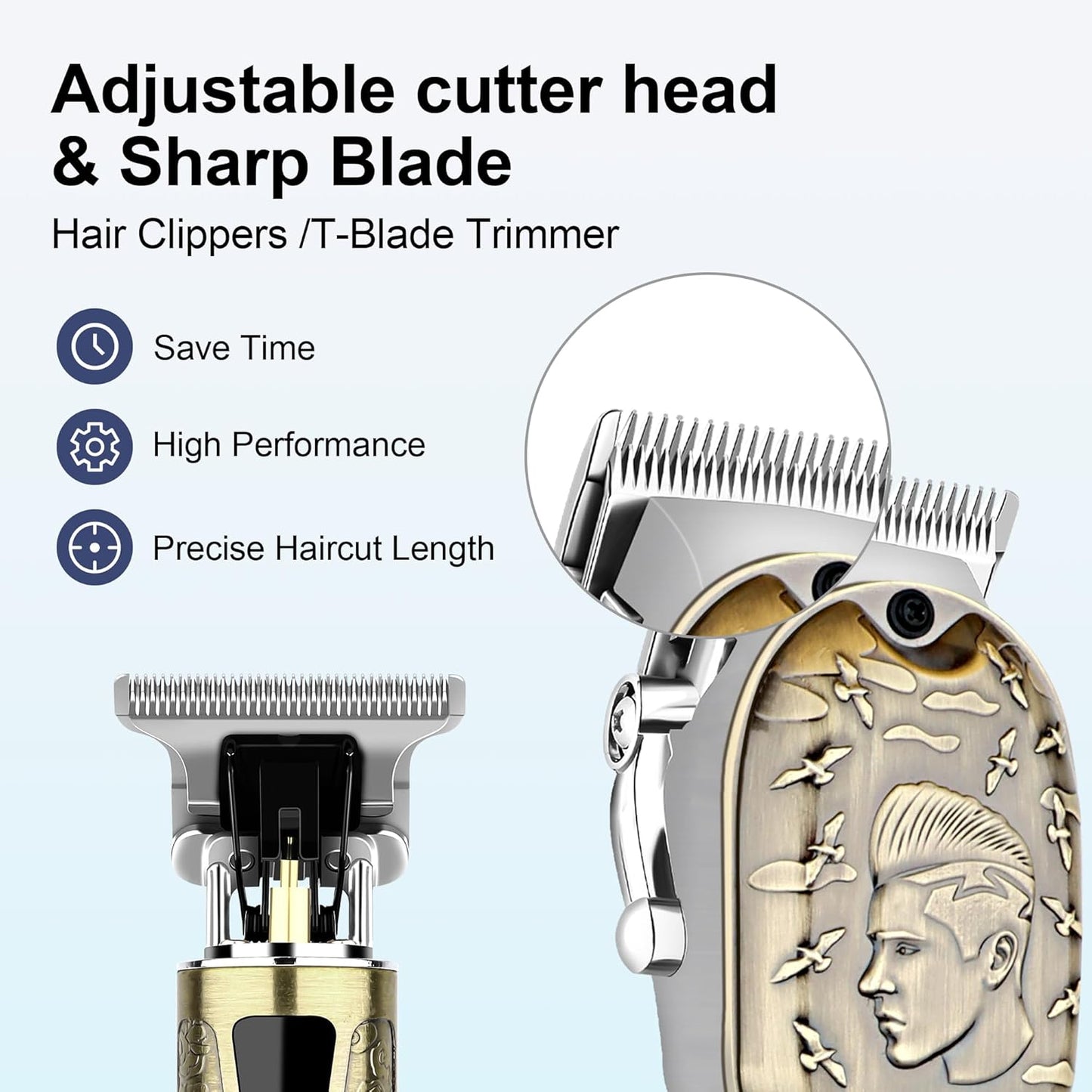 Professional Cordless Hair Clippers & Trimmers Set for Men - Hair Cutting & Beard Trimming Kit with LED Display, Adjustable Blades & Travel Case, Perfect Grooming Gift for Men