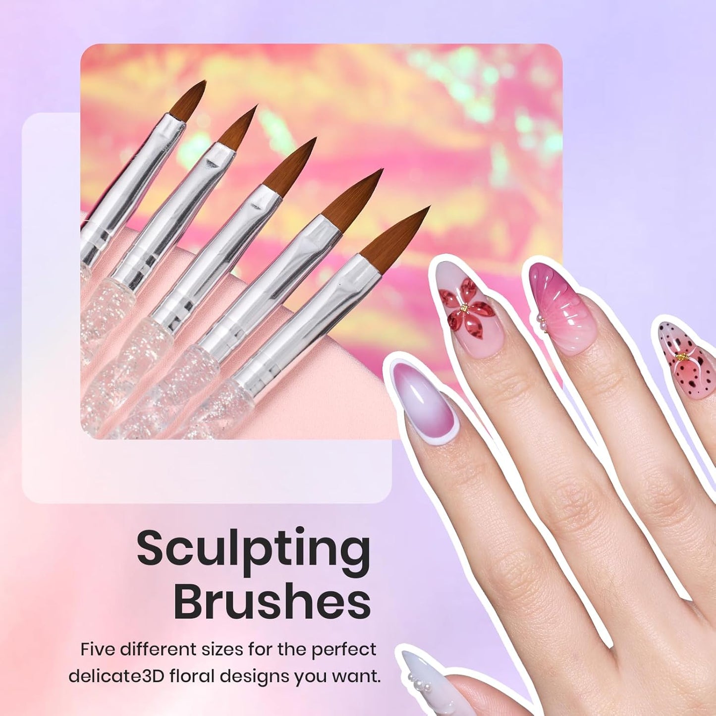 Beetles 31pcs Nail Art Brushes, Nail Art Pens, Dotting Tools, Dust Brush, Striping Liner Fingernail Drawing Pens with Palette Holder All in One for Starter Manicure Design Set