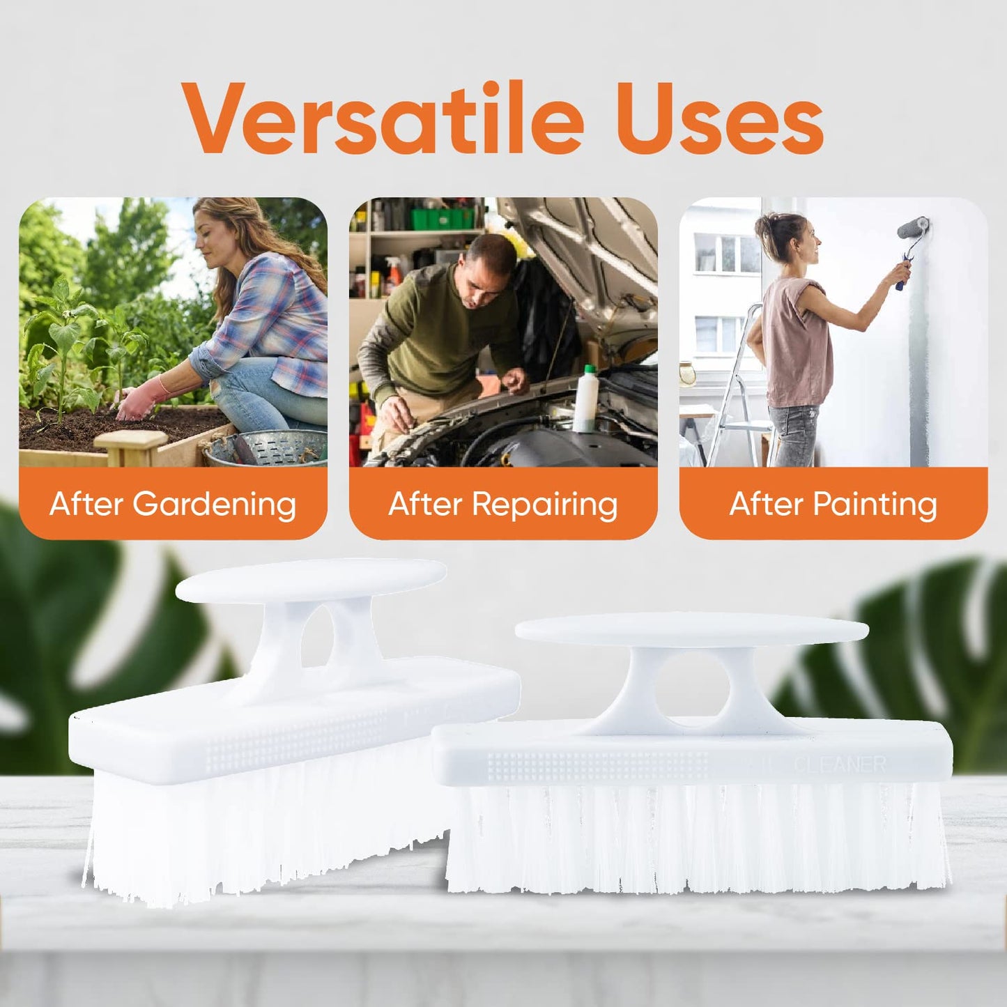 Superio Nail Brush for Cleaning Fingernails, Nail Scrubber Brush, Toe Foot Hands Fingernail Brush Cleaner- Small Scrub Brush- All-Purpose Stiff Cleaning Brush for Home, Kitchen, Work, (6, White)