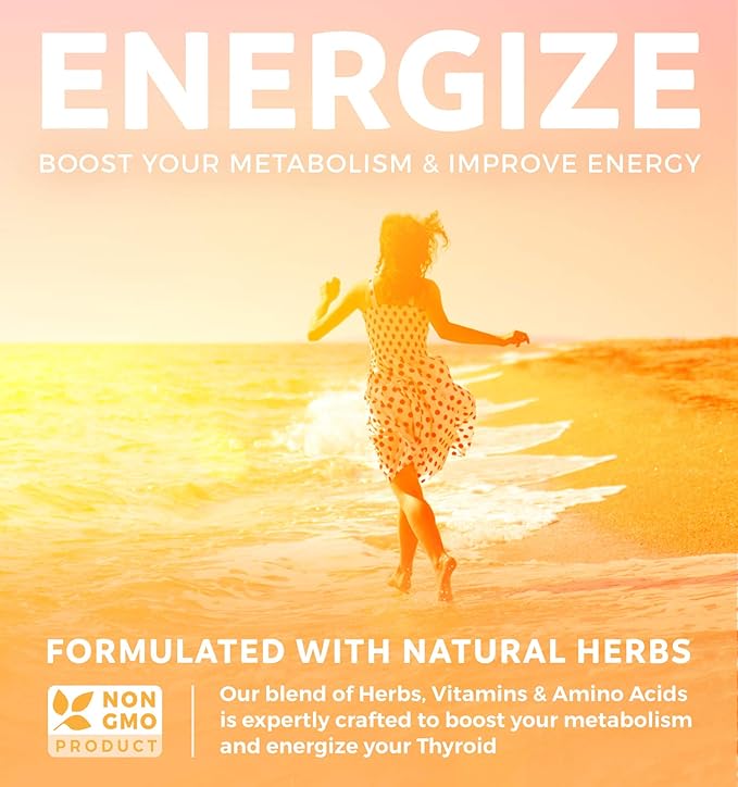 Thyroid Support with Iodine (Non-GMO) Improve B12 Complex 60 Capsules
