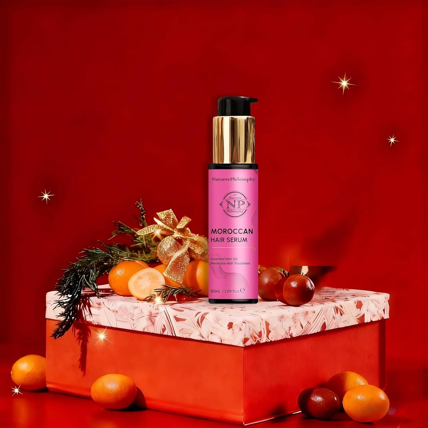 NP NATURES PHILOSOPHY Moroccan Argan Oil - Hair Serum Organic, Anti-Frizz, Repairs Damaged Hair, Adds Shine for All Hair Types Aussie Allergy-Free Moroccan Oil Hair Products 1.69 Fl oz