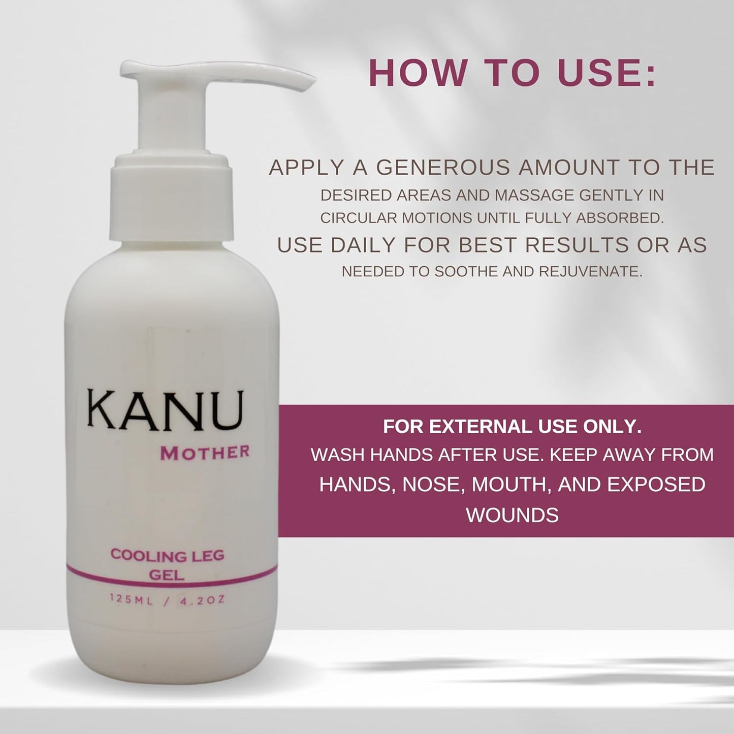 KANU Pregnancy Cooling Leg Gel with Peppermint Oil & Vitamin E- Safe Maternity Skincare for Swollen Legs, Tired Feet and Ankle Relief- Hydrating Cream for Expecting Moms