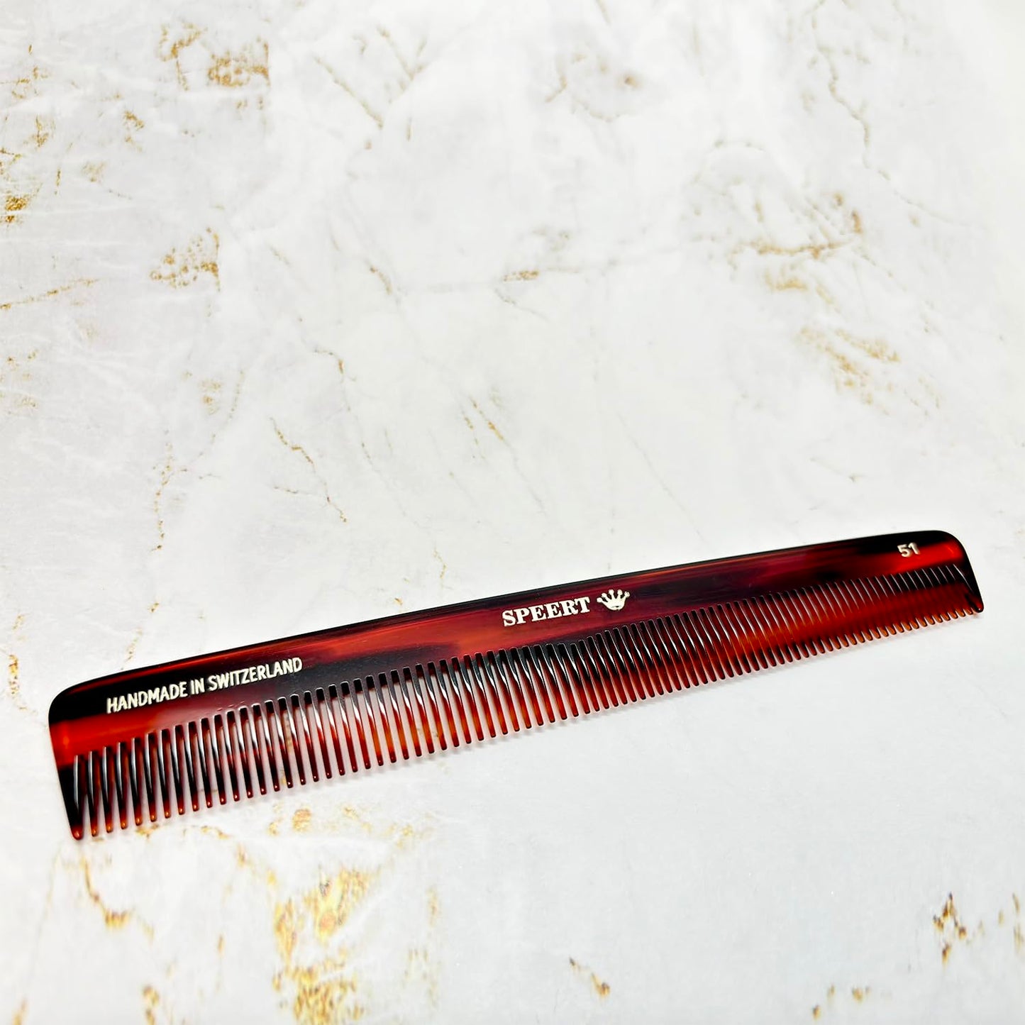 #51 Handmade Wide Narrow Tooth Comb Tortoise Havana Acetate Thick Coarse Curly Thin Fine Straight Hair Detangling Parting Grooming Teasing Hair Styling Hairdresser Barber Hairdressing Wet Dry