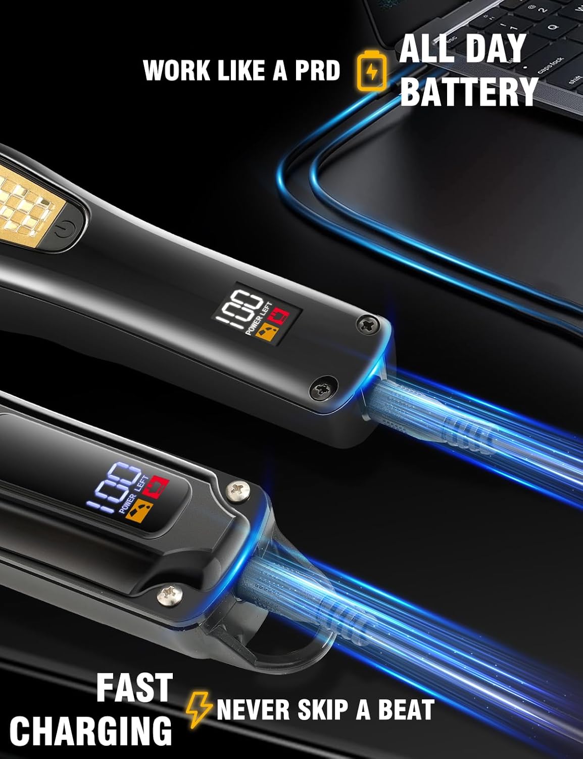 Hair Clippers & Trimmer for Men,Professional Barber Clippers and Trimmers Set,Mens Cordless Hair Clipper for Barbers Haircut Kit,Beard Trimmer,Rechargeable Electric Shaver