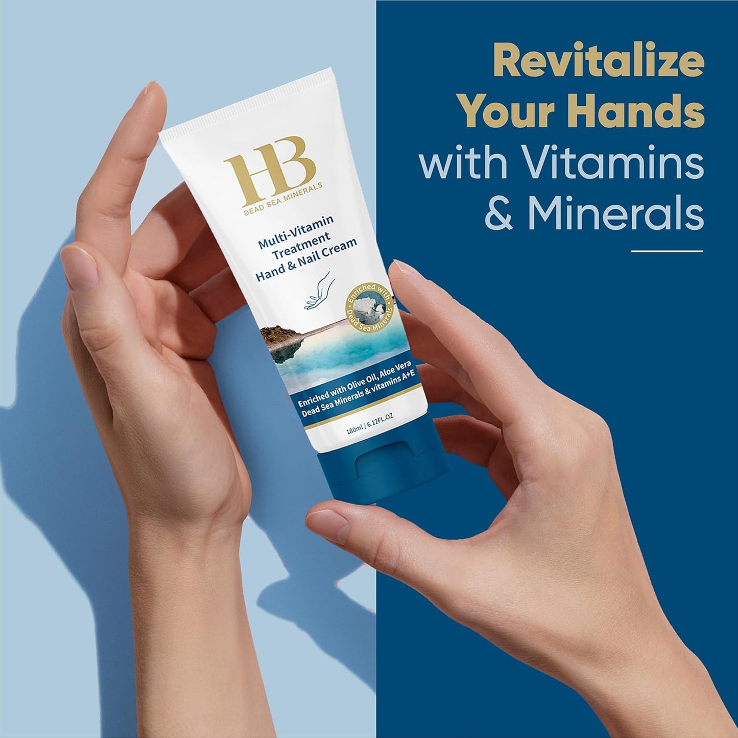 Multivitamin Hand & Nail Cream โ Moisturizing Hand Lotion, Nourishing Hydration for Smooth Skin, Cuticle Care & Support for Stronger Nails - 3.4oz