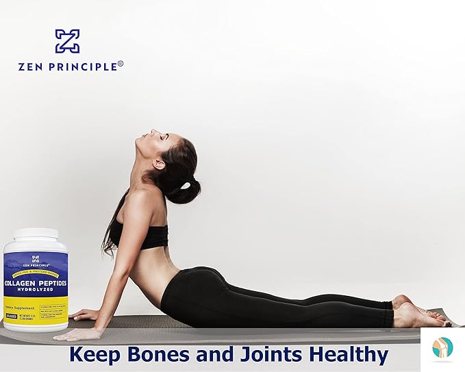 Zen Principle Grass-Fed Collagen Peptides 5 lb. Custom Anti-Aging Hydrolyzed Protein Powder for Healthy Hair, Skin, Joints & Nails. Paleo and Keto Friendly, GMO and Gluten Free, Pasture-Raised Bovine.