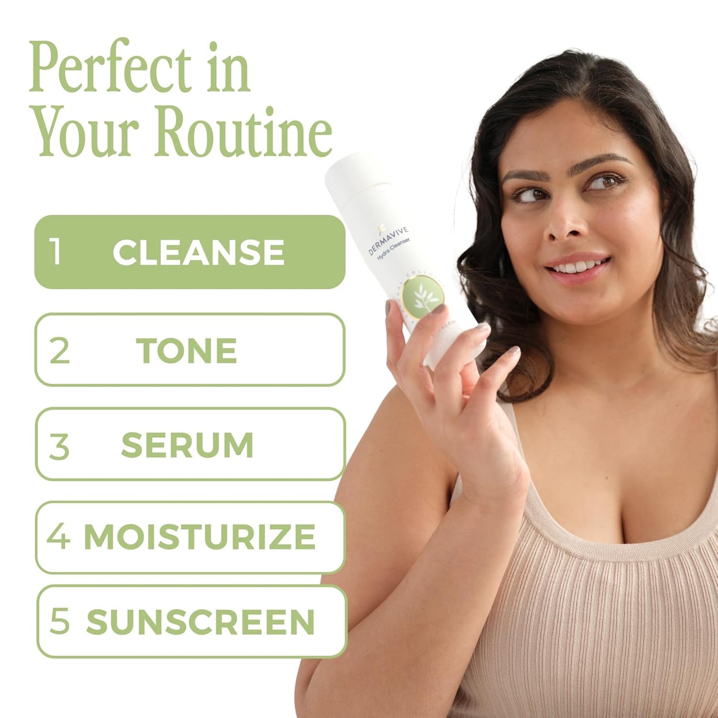 Dermavive Hydrating Facial Cleanser, Soap-Free Gentle Cleanser with Colloidal Oatmeal & Vitamin E, Soothes & Moisturizes Dry Sensitive Skin, Suitable for All Skin Types, 250ml (8.5oz)