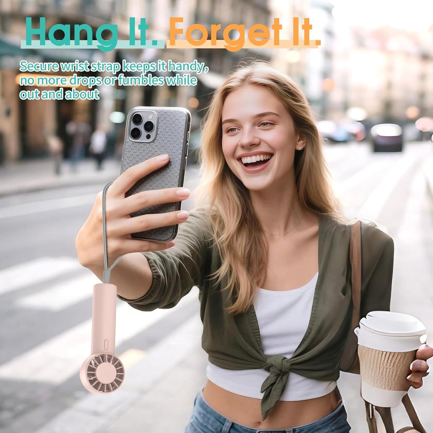 Mini Portable Fan, USB Personal Handheld Fan with 3-Speed Cooling Wind Rechargeable Battery Operated Mini Pocket Design for Desktop/Travel/Outdoor/Vacation/Concerts/Lash Makeup-Pink