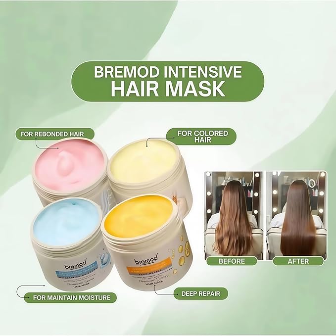 Wheat Protein Hair Mask Intensive Repair Treatment for Color-Treated,Damaged Hair Strengthens, Boosts Elasticity, Adds Volume, Locks in Moisture 16.9 Fl Oz