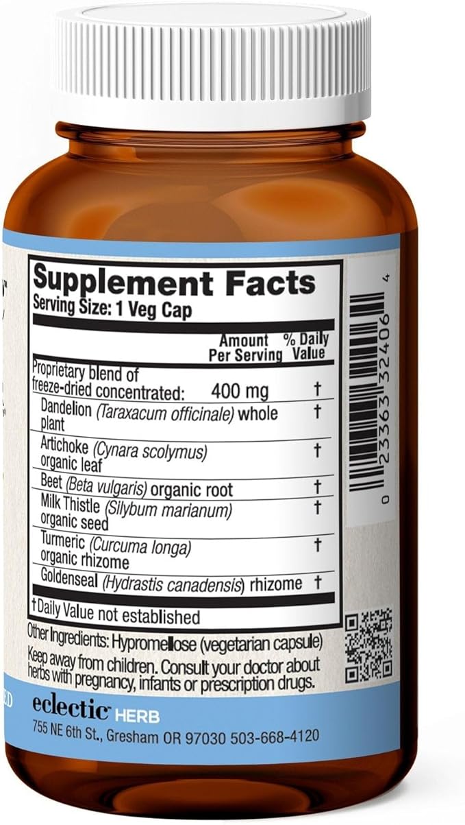 ECLECTIC INSTITUTE Raw Fresh Freeze-Dried Liver Support 45 CT (400 mg)