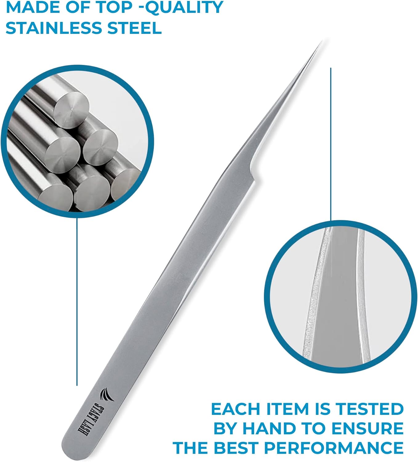 Stacy Lash STL-3 Isolation Eyelash Extension Tweezers/Precision Applicator/Supplies for Classic Extensions, Individual False Lashes/Separator Tool for Mink & Natural Eyelashes/Beauty Tools