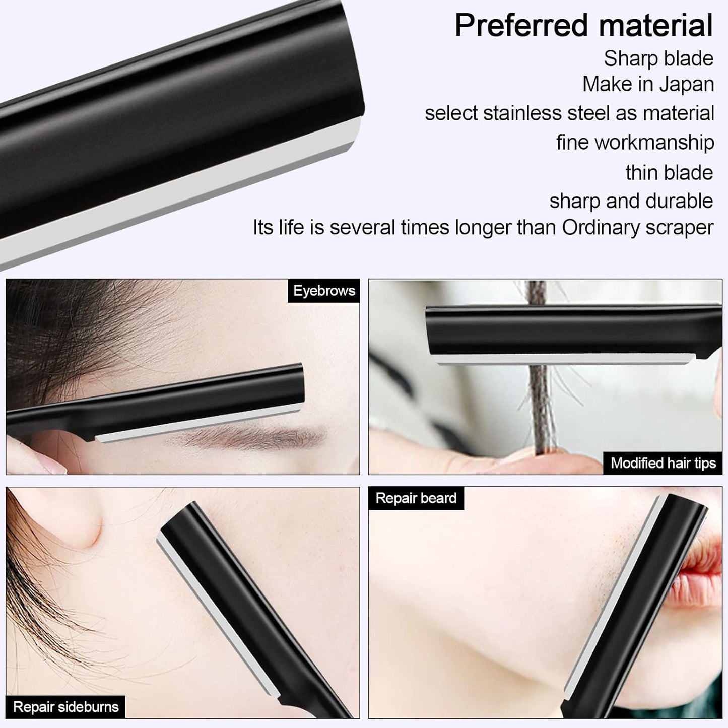 Miss Gorgeous Eyebrow Razor, Eyebrow Razor Shaper for Men and Women, Grooming Shavers (black)